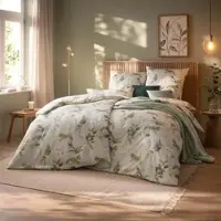 Estella Schweizer Premium Satin Bettwäsche Nadea grün Kissenbezug einzeln 80x80 cm - grün