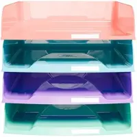 Exacompta 111707D 4x Briefablage Combo Styli, Kollektion Candy Tidy Farben sortiert