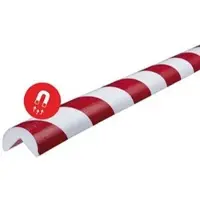Wolk Direkt Knuffi Schutzprofil Typ A, Kreis, PA-5010, magnetisch, 1m Länge, rot / weiß, 40 x 40mm, Eckenschutz