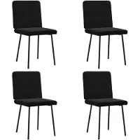 vidaXL Esszimmerstühle 4 Stk. Schwarz Samt