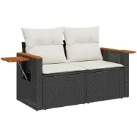 vidaXL Gartensofa-set 10 pcs Schwarz Poly-Rattan