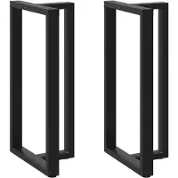 vidaXL Bartischbeine T-Form 2 Stk. Schwarz 60x35x(110-111) cm Stahl