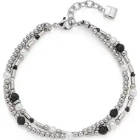 Leonardo Jewels Armband Sabine, Armschmuck, Schmuck, Edelstahl, Glas, Imitationsperle, 024936