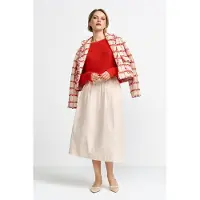 Rich & royal Cotton Midi Skirt Organic Caffee Latte Größe: 42 | Midiröcke Outlet | Damen