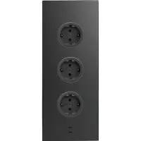 Caressi Energie-Ecksäule 3ST29/USB SCHWARZ mit zwei USB-C Ports / Mehrfachsteckdose