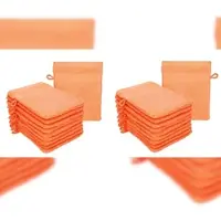 Betz 20 Stück Waschhandschuhe Waschlappen PREMIUM Größe 16x21 cm 100% Baumwolle Farbe orange
