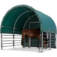 TOOLPORT Weidezelt 3x3 m PVC Plane 2300 Newton - für Erduntergrund - vorn offen - grün