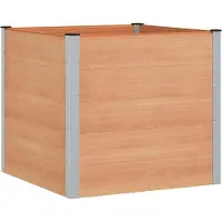 vidaXL Hochbeet Braun 100 x 100 x 91 cm WPC und Aluminium