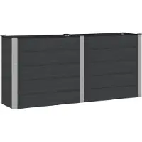 vidaXL Hochbeet Schwarz 200 x 50 x 91 cm WPC und Aluminium