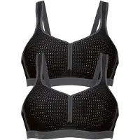 Anita 2er Pack Sport BH ohne Bügel Performance in schwarz-anthrazit schwarz-anthrazit | Gr.: 85G