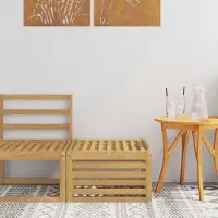 vidaXL Möbel Outdoor-Fußhocker Massivholz Akazie Weiß 59 x 59 x 37 cmGartenstühle - Gartenstühle c8563