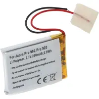 AccuCell Akku passend für Jabra Pro 900, Pro 920, Li-Polymer, 3,7V, 250mAh, 0,9Wh