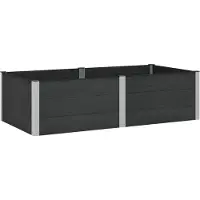 vidaXL Hochbeet Schwarz 200 x 100 x 54 cm WPC und Aluminium