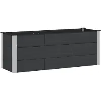 vidaXL Hochbeet Schwarz 150 x 50 x 54 cm WPC und Aluminium