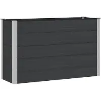 vidaXL Hochbeet Schwarz 150 x 50 x 91 cm WPC und Aluminium