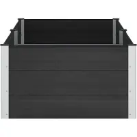 vidaXL Hochbeet Schwarz 200 x 100 x 54 cm WPC und Aluminium