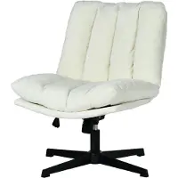 Meubles Cosy Verstellbarer drehbarer Relaxsessel mit Armlehnen und dickem beigem Chenille Sitz – CONFOD