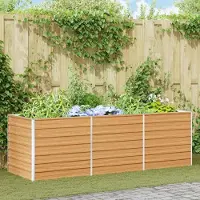 Prolenta Maison Exclusive - Hochbeet Hellbraun 240 x 80 x 77 cm Verzinkter Stahl