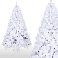 Yakimz Künstlicher Weihnachtsbaum künstlicher Tannenbaum inkl. Baumständer Metall Weiß 210cm