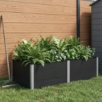 Prolenta Maison Exclusive - Hochbeet Schwarz 200 x 100 x 54 cm WPC und Aluminium