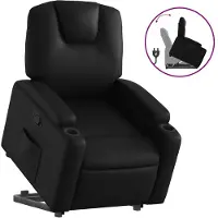 vidaXL Relaxsessel mit Aufstehhilfe Schwarz Kunstleder