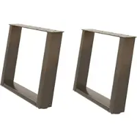 Helloshop26 - Set aus 2 U-förmigen abgewinkelten Couchtischbeinen 60 x 42–43 cm mit verstellbaren Nivellierfüßen modernes Design 02_0057055