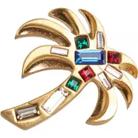 Palm Angels Damenohrringe mit Palmenbaumdesign und Steinen PWOD026R24MAT0017684