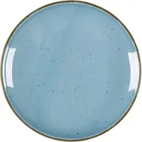 Lubiana Teller flach, Serie Hotel, türkis, braun gesprenkelt, Ø 210 mm