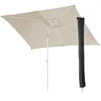 SVITA Sonnenschirm Set 3x2m Balkonschirm rechteckig mit Sonnenschutz Matt Schutzhülle Beige