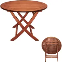 Spetebo Tisch rund, klappbar - Ø 90 cm - Eukalypus(XXL)