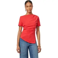Scotch & Soda Gathered Asymmetric Tee Poinsettia Größe: XL | Blusen Outlet | Damen