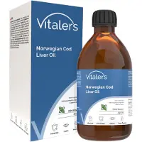 Vitaler's Vitaler’s Omega-3 Lebertran, norwegisches Fischöl 1250 mg, EPA, DHA, Vitamine D und E, Minzgeschmack, 250 ml