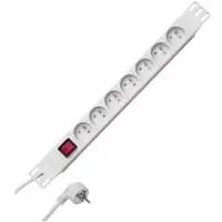 Kopp 932704012 PROFIversal 7-fach, mit Erdungsstift mit beleuchtetem Schalter, 2m Zuleitung