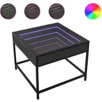vidaXL Couchtisch mit Infinity-LED Schwarz 50x50x41 cm