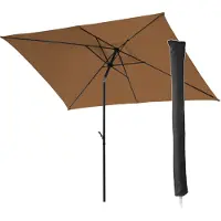 SVITA Sonnenschirm Set 3x2m Balkonschirm rechteckig mit Sonnenschutz Matt Schutzhülle Taupe