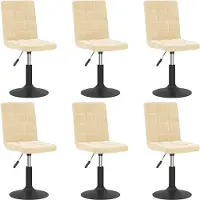 vidaXL Esszimmerstühle 6 Stk. Drehbar Creme Samt