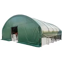 TOOLPORT Weidezelt 10x10 m PVC Plane 2300 Newton - für Erduntergrund - grün
