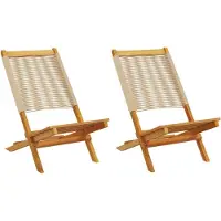 vidaXL Möbel Gartenstühle 2 Stk. Beige Massivholz Akazie und Polypropylen - Gartenstühle 367689