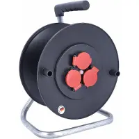 As Schwabe Leertrommel Kabeltrommel leer für ca. 40m Kabel 3 Steckdosen Thermoschutz IP44