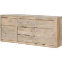 MASSIVMOEBEL24.DE MASSIVMOEBEL24 Sideboard Mango 185x40x80 weiß lackiert TORONTO #302
