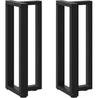 vidaXL Konsolentischbeine T-Form 2 Stk. Schwarz 38x25x(72-73) cm Stahl