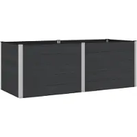 vidaXL Hochbeet Schwarz 250 x 100 x 91 cm WPC und Aluminium