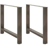 Helloshop26 - Set aus 2 pulverbeschichteten Stahl-Esstischbeinen 90 x 72–73 cm mit verstellbaren Nivellierfüßen modernes Design in 02_0057559