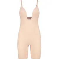 Bye Bra Korrektiver Body Sculpting Bodysuit Deep V Damen Beige-S