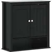 vidaXL Bad-Wandschrank BERG Schwarz 69,5x27x71,5 cm Massivholz
