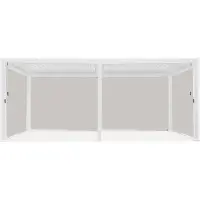 Sweeek - Pergola mit Lamellendach Triomphe 3x6m + 4 Markisen 3m - Weiß