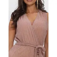 Freebird Damen Jumpsuits F-jer-plisse-lurex-26-2 - Zand - Größe S