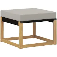 vidaXL Outdoor-Fußhocker Massivholz Akazie und Textilene Stoff Weiß