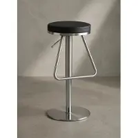 KADIMA DESIGN Barhocker "Mis", höhenverstellbar, Edelstahl, runde Sitzfläche, Anti-Rutsch-Pads, max. 110 kg. Schwarz, 39x39x79 cm |
