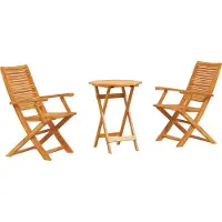 vidaXL 2025 Moderne 3- tlg. Bistro- Set Klappbar Massivholz Akazie - Gartentische Hommie59659